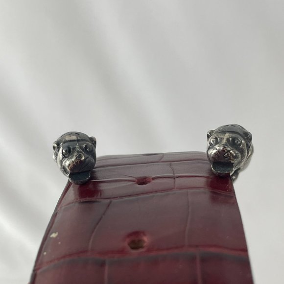 BERGÉ GENUINE RED LEATHER LION HEAD BUCKEL BELT main image 10